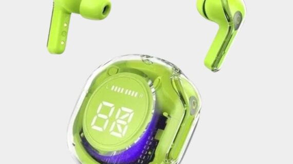 Ultrapods Pro True Wireless Earbuds Waterproof LED Display Transparent