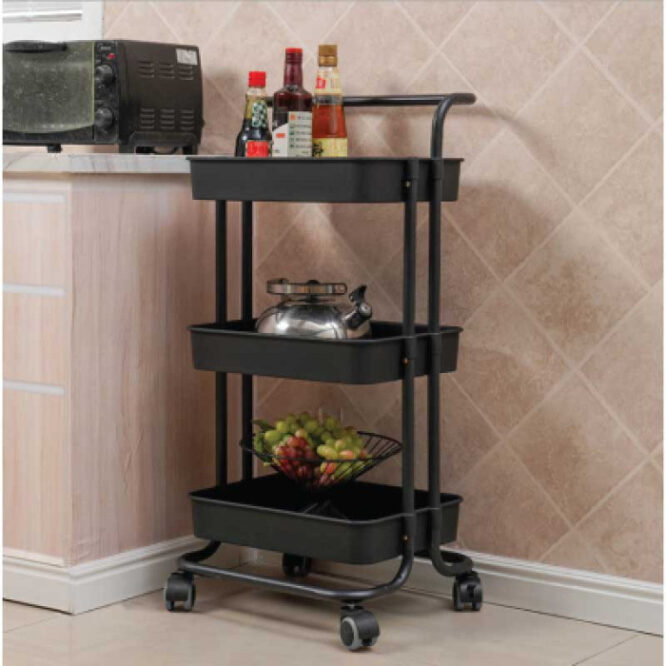 3 Layer Trolley Rack (Black Colour)