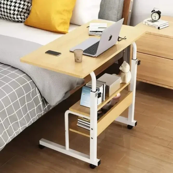 ADJUSTABLE DOUBLE LAYER READING TABLE ( Wood colour)