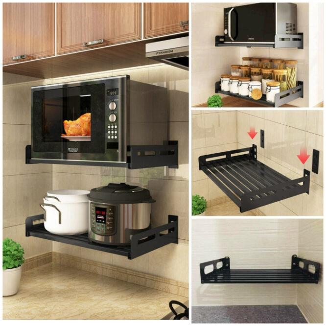 Microwave Oven Rack wall mounted stand For Kitchen